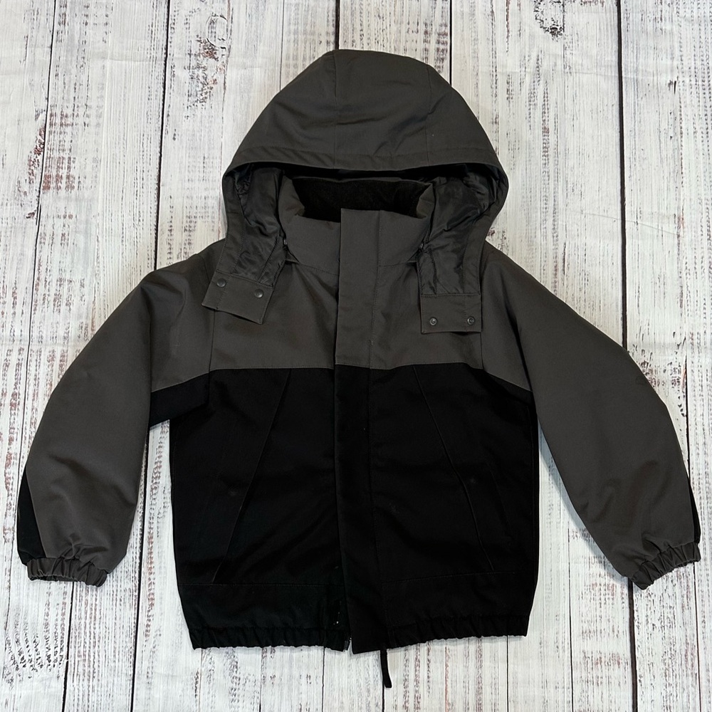 Uniqlo Kids Gray and Black Winter Coat, Size 7-8